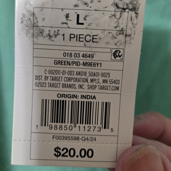 A New Day Green & White Dress With Pockets, Size Large, NWT - Picture 8 of 11